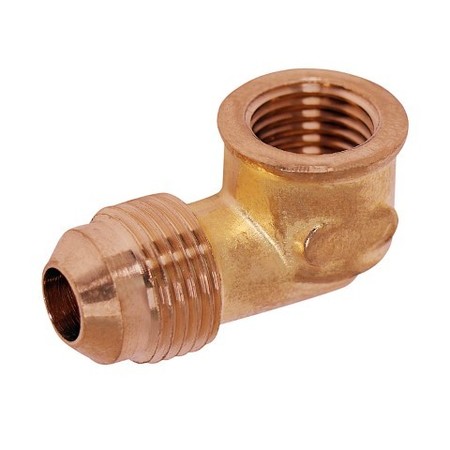 EVERFLOW 3/8" Flare x 1/4" FIP Reducing 90° Elbow Pipe Fitting; Brass F50R-3814